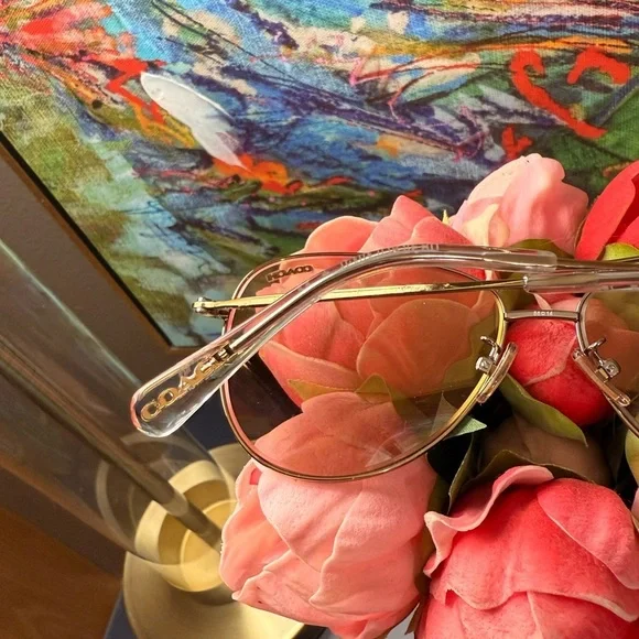 *NWT* Coach L1013 HC 7079 90055A Shiny Light Gold Aviator Sunglasses - Picture 7 of 12